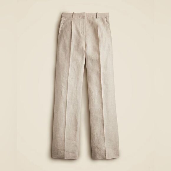 NWT J CREW Wide-leg Essential pant in linen in Natural - Picture 5 of 13